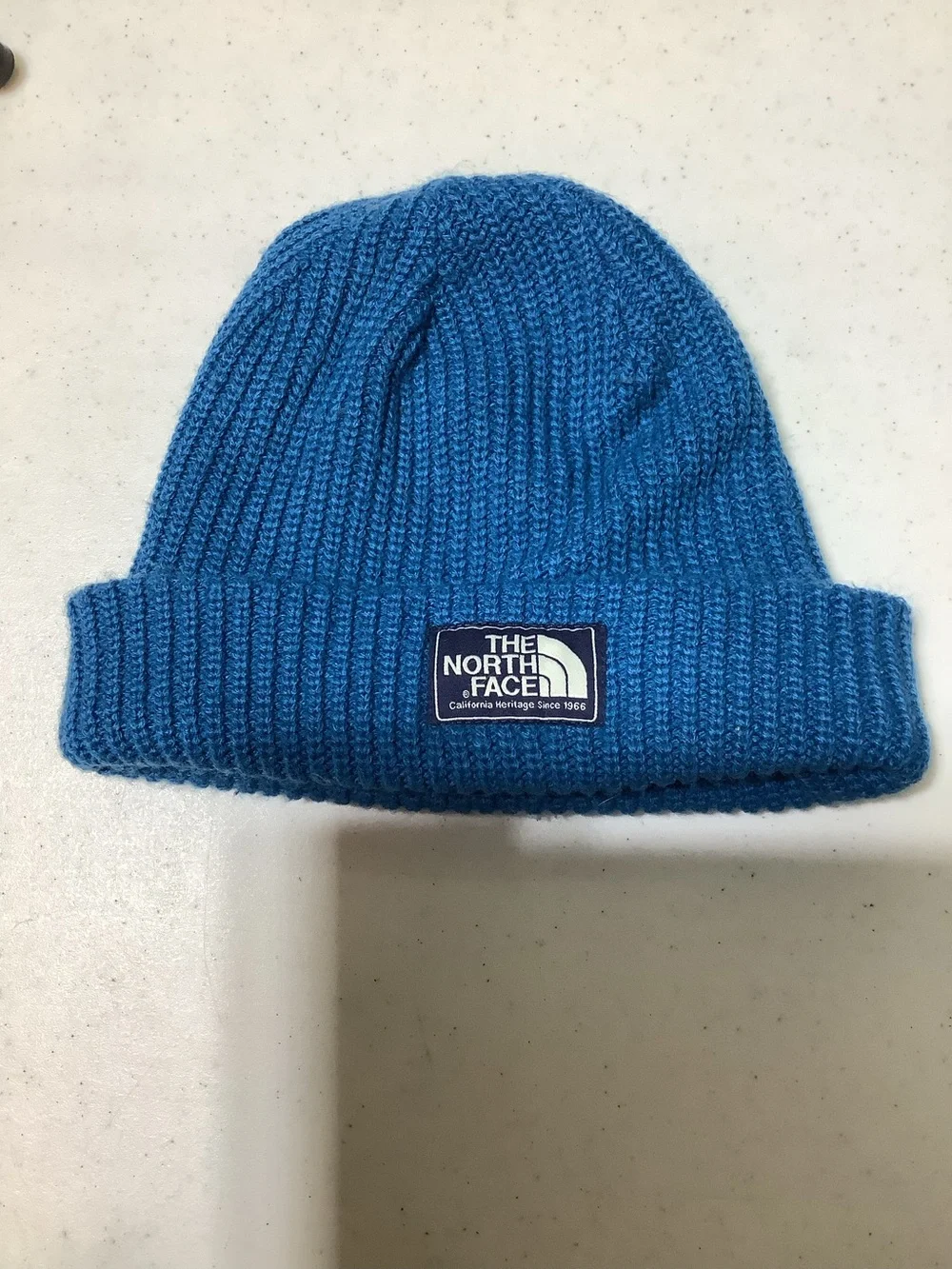 North Face ocean blue beanie